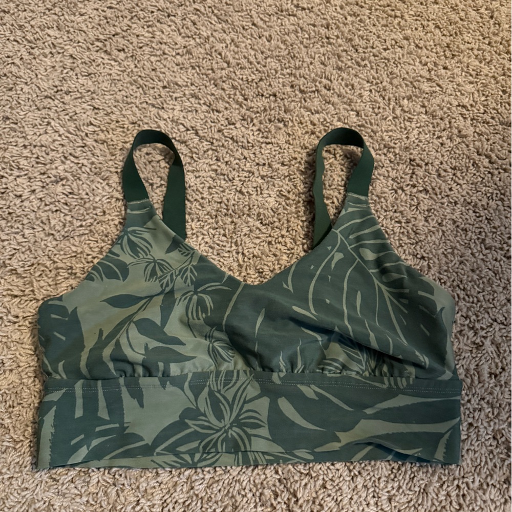 Aerie Olive Leaf Print Sports Bra